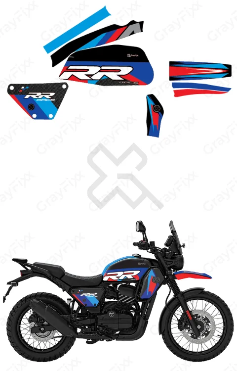 RR Edition Full Body Sticker Compatible with Yezdi Adventure | Made in Premium Gloss Vinyl with FPF (Fade Protection Film), Waterproof, Precut Sticker, Pack of 1